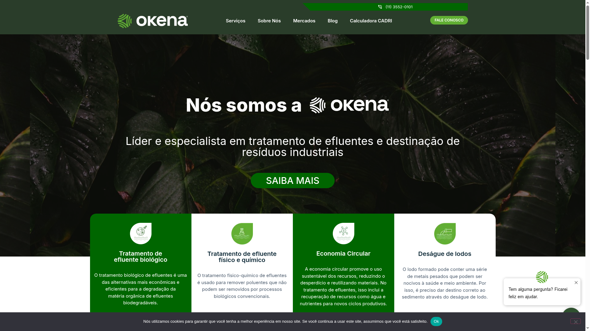 Site Okena, tratamento de efluentes e resíduos industriais